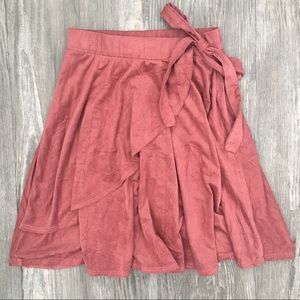 Charlotte Russe Pink Faux Suede Mini Skirt